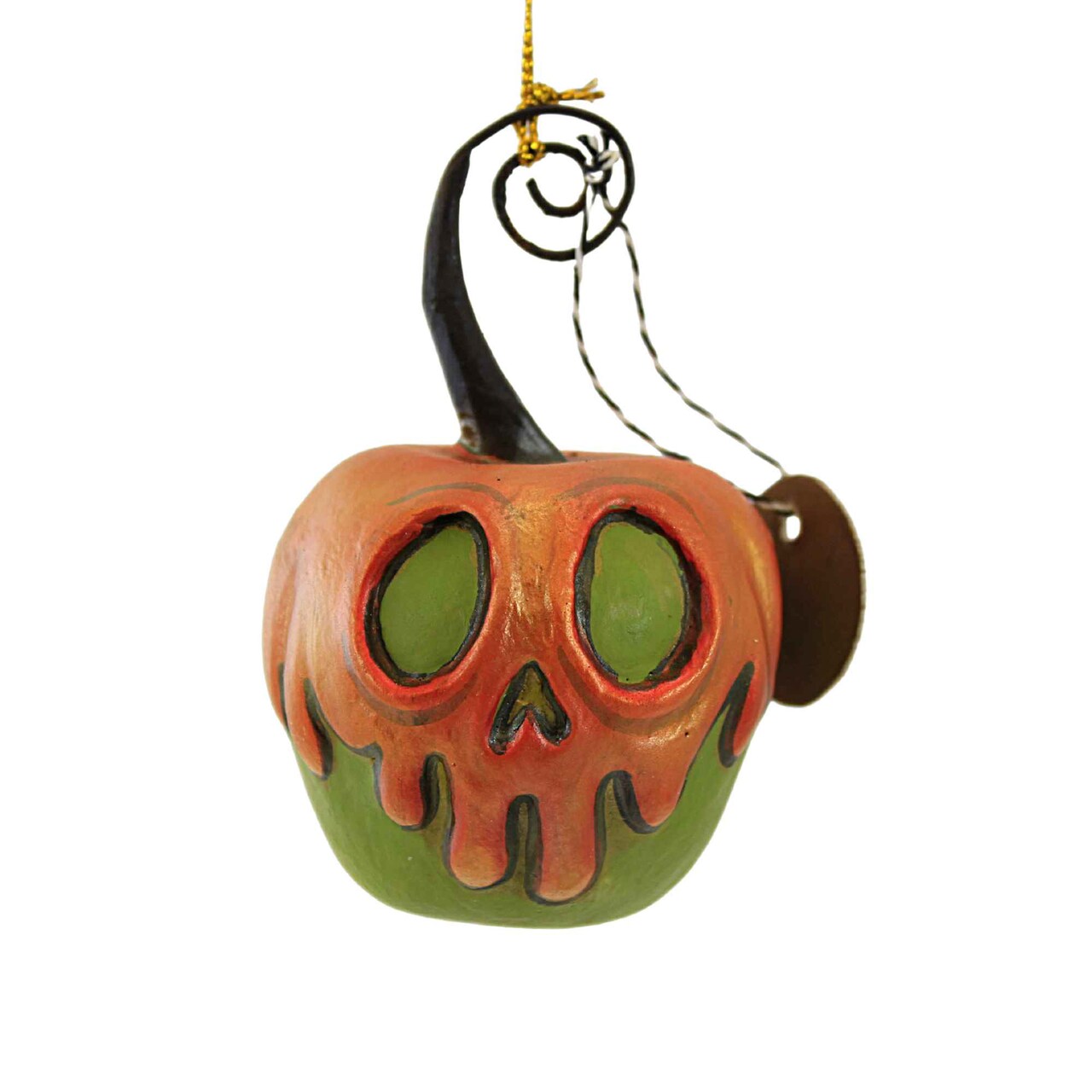 Bethany Lowe 3.5 Inch Green Apple With Orange Poison Halloween Tree Ornament , Halloween Decor Halloween Ornament Place Card Holder